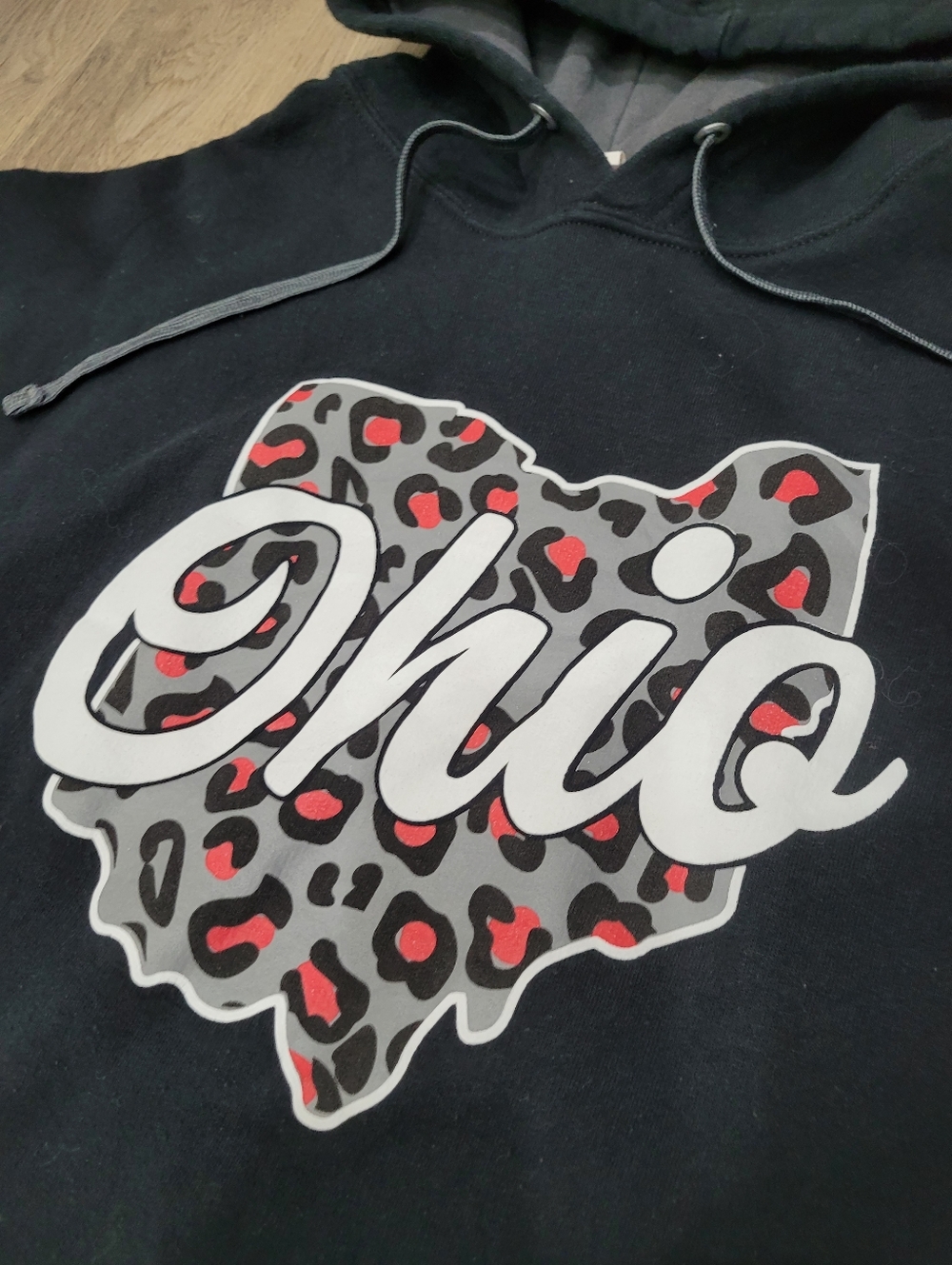 Vintage Ohio Graphic Black Hoodie Top Size: Large - Picture 5 of 7